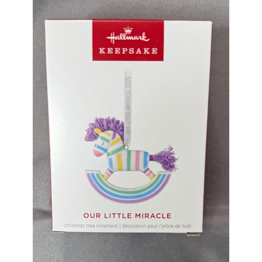 NIB Hallmark 2025 "Our Little Miracle" Rocking Horse Ornament